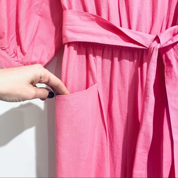 SOLD⚠️ New Happy x Nature boutique resort pink Cara jumpsuit eyelet - Picture 5 of 9